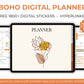Undated Horizontal Simple Planner - Boho