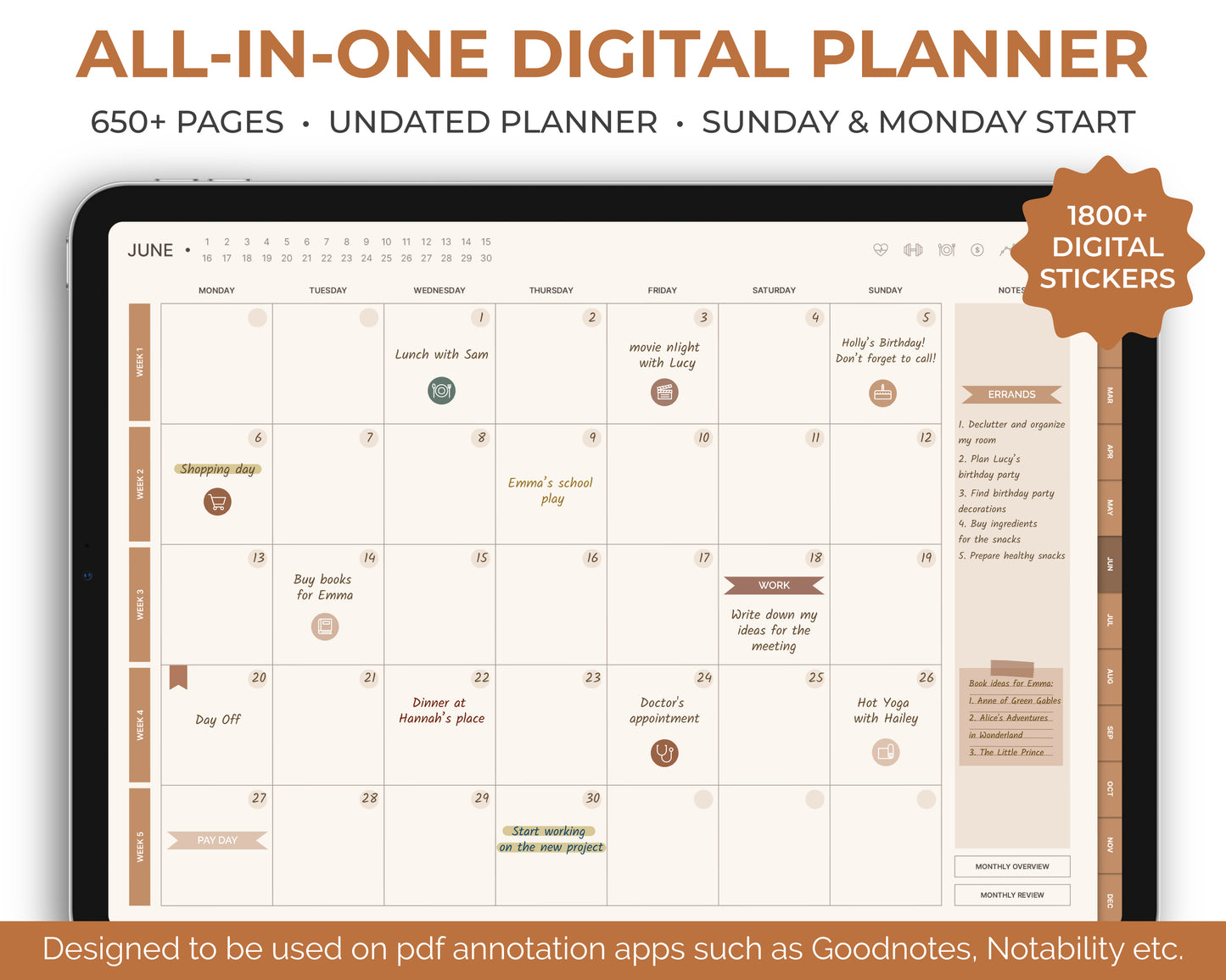 Undated Ultimate Digital Planner - Boho