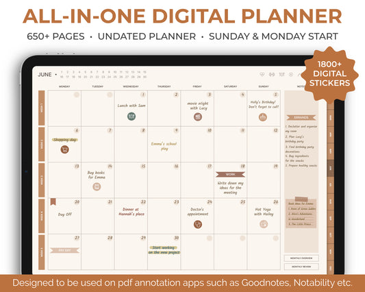 Undated Ultimate Digital Planner - Boho