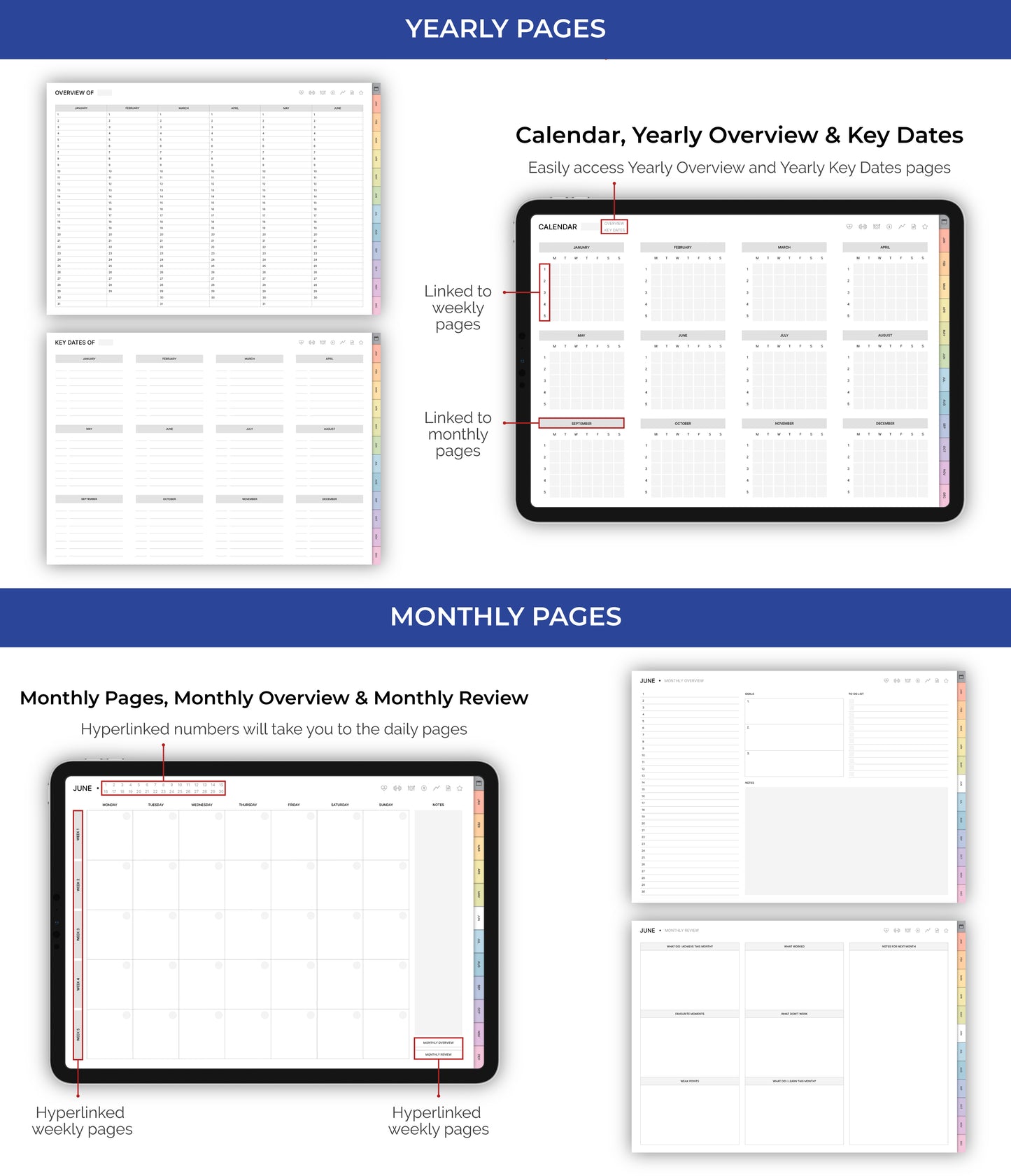 Undated Ultimate Digital Planner - Rainbow