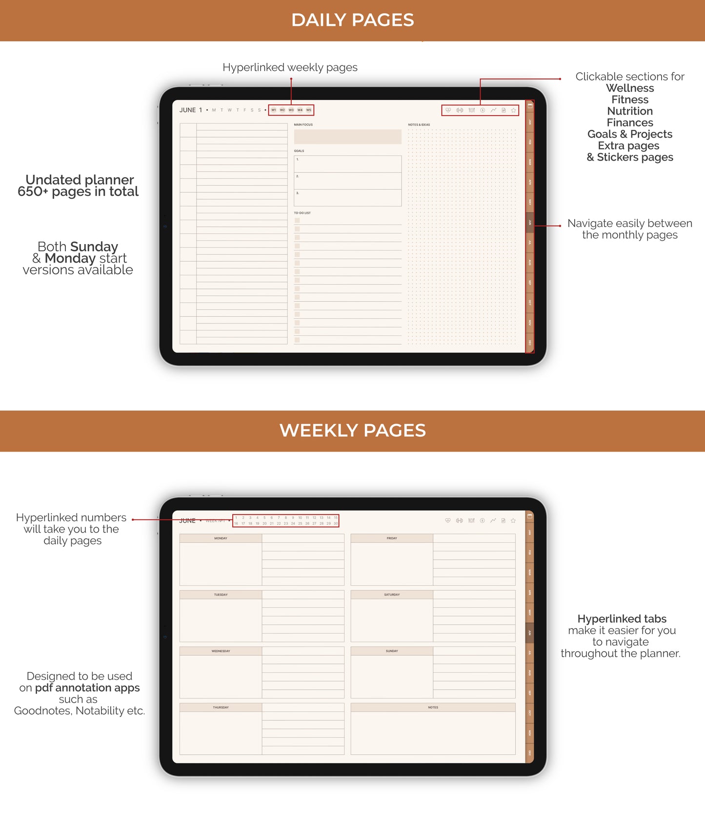 Undated Ultimate Digital Planner - Boho