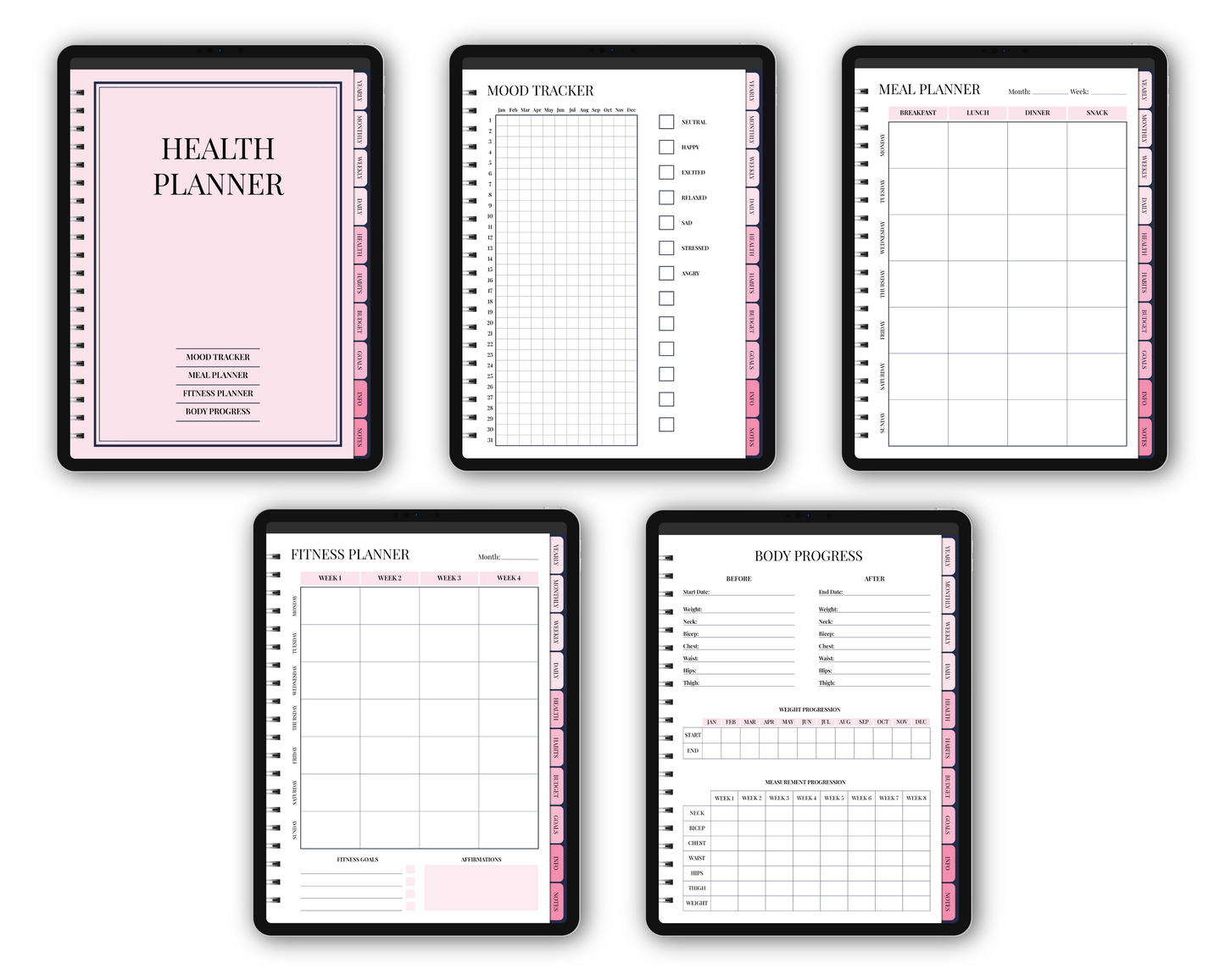 Undated Simple Planner - Pink