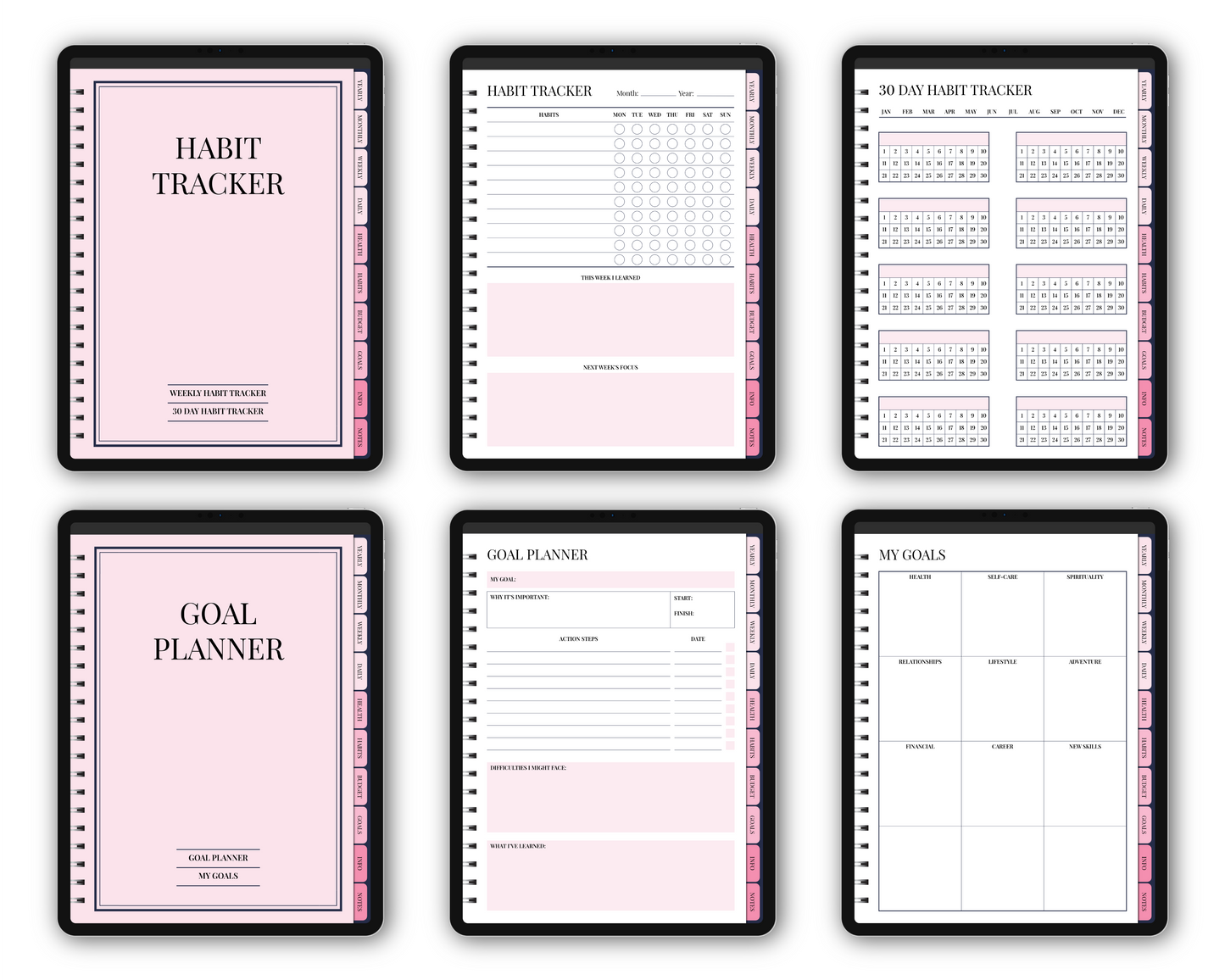 Undated Simple Planner - Pink