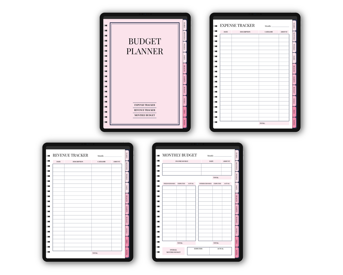 Undated Simple Planner - Pink