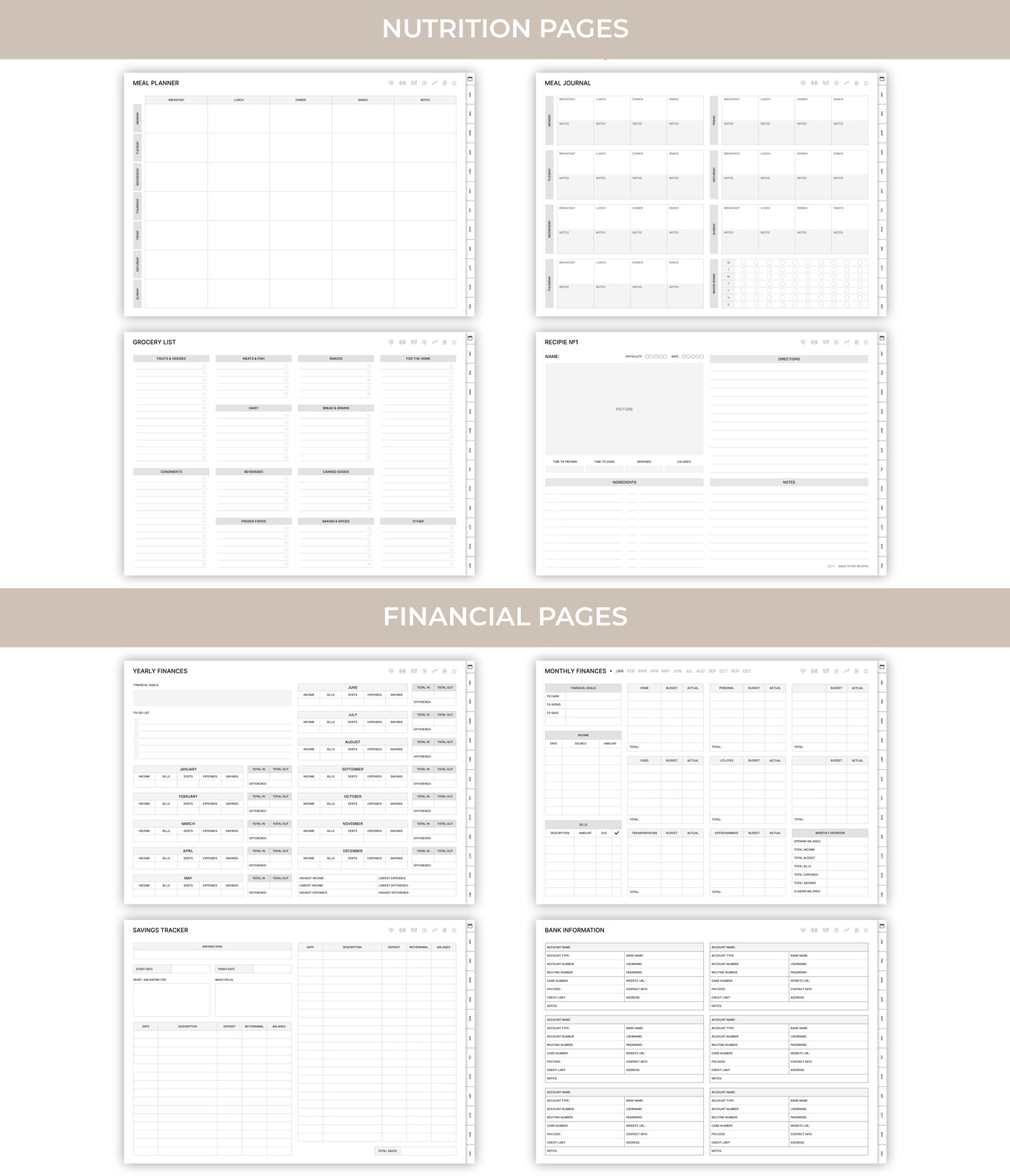 Undated Ultimate Digital Planner - Minimalist