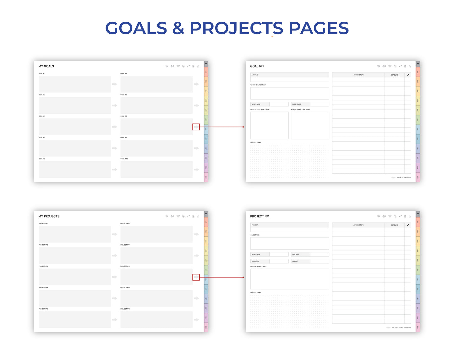 Undated Ultimate Digital Planner - Rainbow