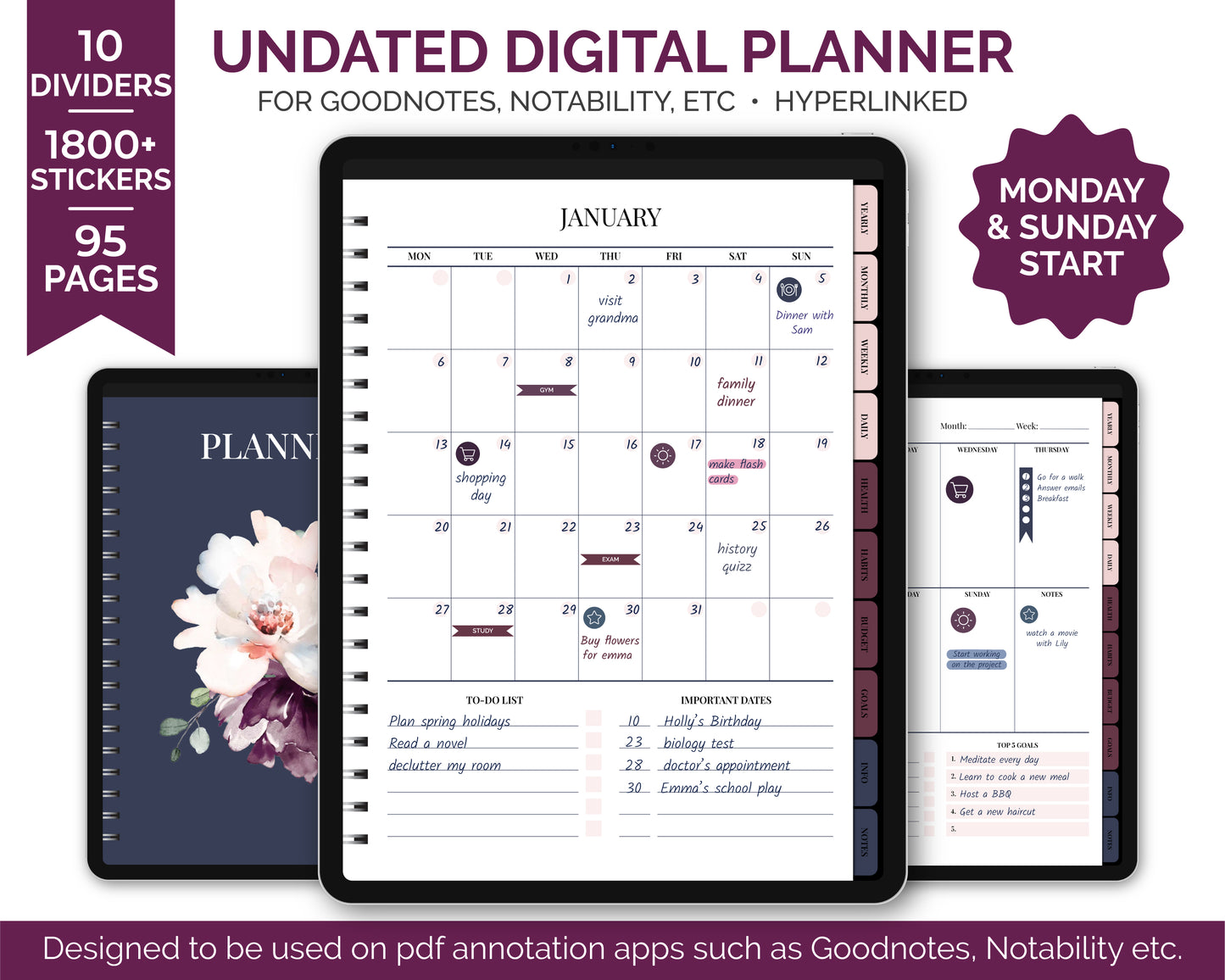 Undated Simple Planner