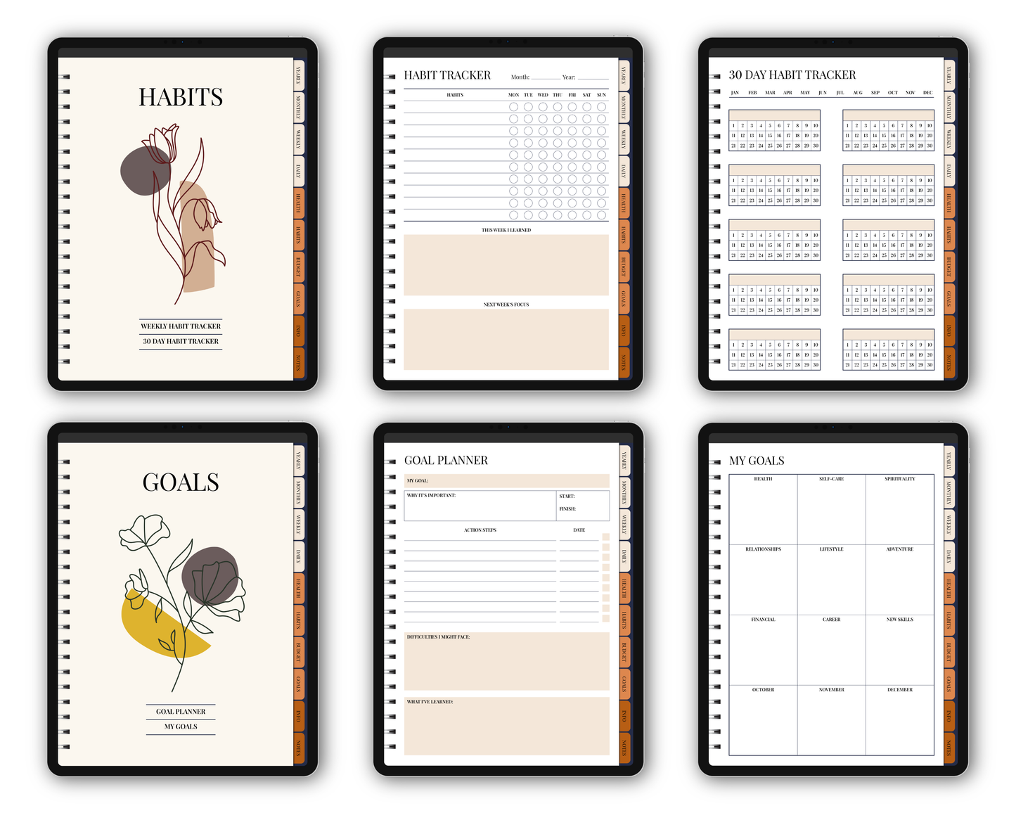 Undated Simple Digital Planner - Boho