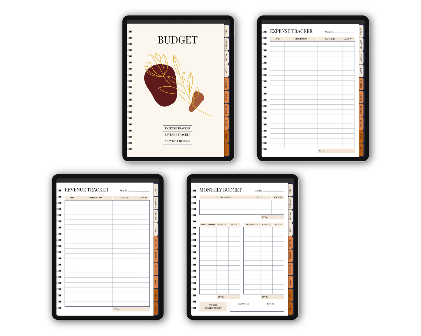 Undated Simple Digital Planner - Boho